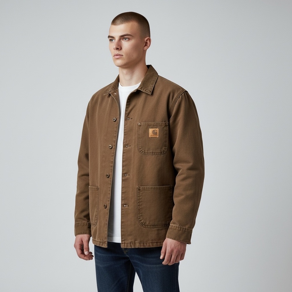 Vintage Carhartt Detroit C58 Brown Duck Chore Coat XL